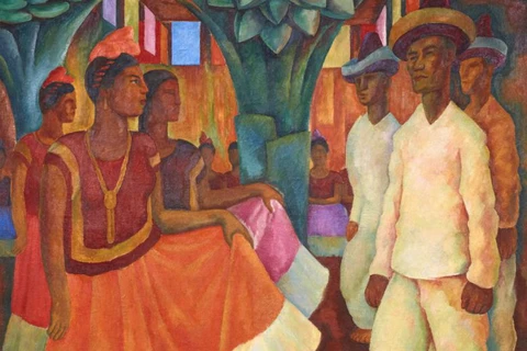 Tác phẩm sơn dầu 'Baile en Tehuantepec' của họa sỹ Diego Rivera. (Nguồn: diegorivera.org)
