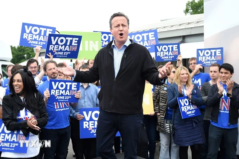Thủ tướng Anh David Cameron phát biểu tại thủ đô London ngày 30/5. (Nguồn: EPA/TTXVN)