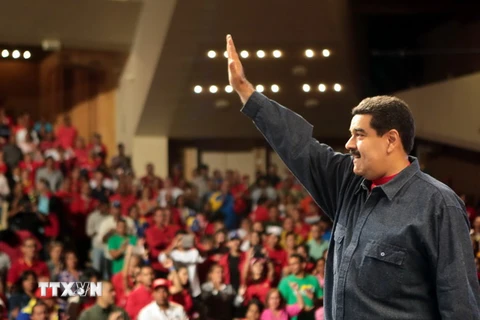 Tổng thống Venezuela Nicolas Maduro tham gia chương trình Hành động của Chính phủ tại Caracas. (Nguồn: EPA/TTXVN)