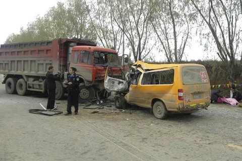 Hiện trường một vụ tai nạn xe tải tại Trung Quốc. Ảnh minh họa. (Nguồn: Reuters)