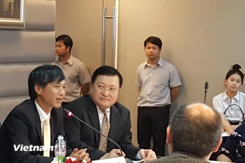 Đại sứ Việt Nam tại Thái Lan Nguyễn Tất Thành phát biểu tại Hội thảo. (Ảnh: Sơn Nam/Vietnam+)