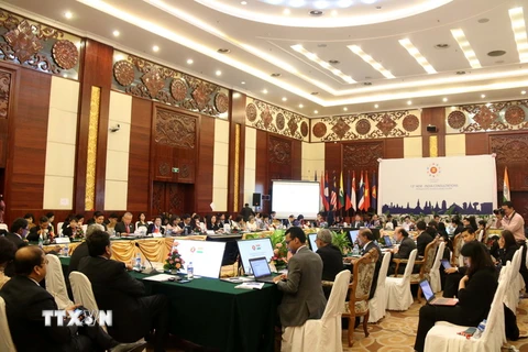 Toàn cảnh Hội nghị tham vấn Bộ trưởng Kinh tế ASEAN-Ấn Độ. (Ảnh: Phạm Kiên/TTXVN)