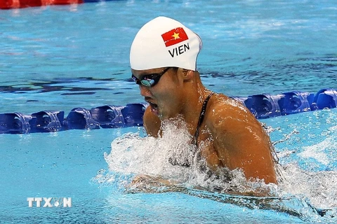 Kình ngư Nguyễn Thị Ánh Viên đã không thể góp mặt trong trong trận chung kết nội dung 400m tự do. (Ảnh: Quốc Khánh/TTXVN)