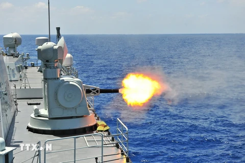 Tàu hải quân Nga tập trận trên Địa Trung Hải năm 2015. (Nguồn: THX/TTXVN)