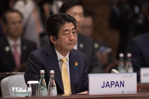 Thủ tướng Nhật Bản Shinzo Abe tại Hội nghị thượng đỉnh G20 ở Hàng Châu, Trung Quốc ngày 4/9. (Nguồn: AFP/TTXVN)