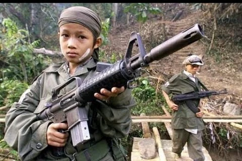 Một binh sỹ trẻ em Myanmar. (Nguồn: article.wn.com)