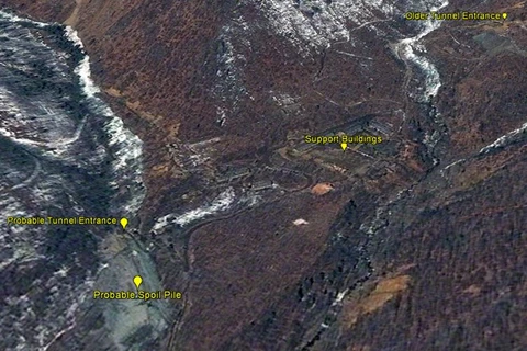 Bãi thử hạt nhân Punggye-ri của Triều Tiên. (Nguồn: cns.miis.edu)