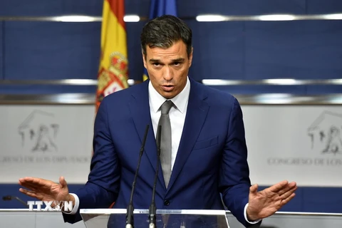 Tthủ lĩnh đảng Xã hội (PSOE) Pedro Sanchez. (Nguồn: AFP/TTXVN)