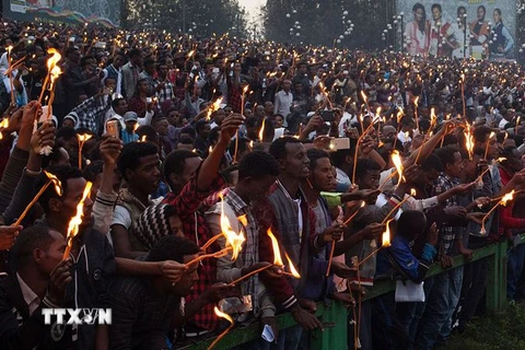 Người dân Ethiopia tham gia lễ hội tại thủ đô Addis Ababa ngày 26/9. Ảnh minh họa. (Nguồn: AFP/TTXVN)