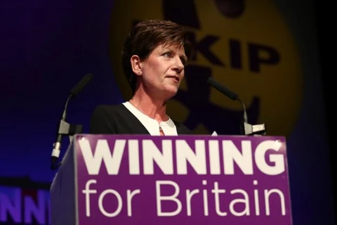 Bà Diane James phát biểu tại đại hội đảng ở Bournemouth sau khi trở thành tân lãnh đạo của UKIP. (Nguồn: Getty Images)