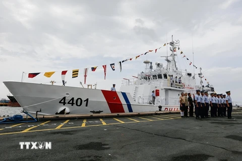  Tàu BRP Tubbataha tới cảng ở Manila, Philippines ngày 18/8. (Nguồn: EPA/TTXVN)