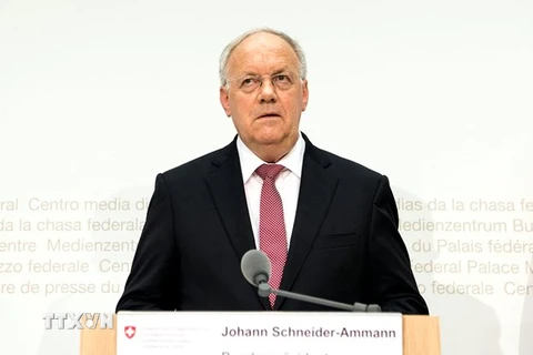 Tổng thống Thụy Sĩ Johann Schneider-Ammann. (Nguồn: EPA/TTXVN) 