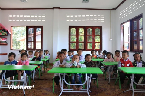 Một lớp học của trường. (Ảnh: Phạm Kiên/Vietnam+)