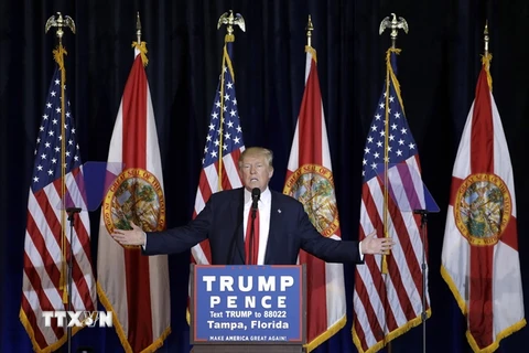 Ông Donald Trump trong chiến dịch vận động tranh cử ở Tampa, Fla ngày 5/11. (Nguồn: AP/TTXVN)