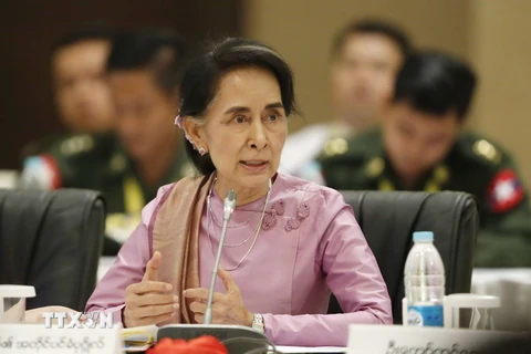  Cố vấn nhà nước Myanmar, bà Aung San Suu Kyi. (Nguồn: EPA/TTXVN)