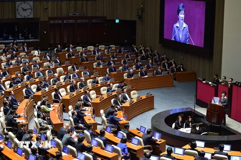 Toàn cảnh một phiên họp Quốc hội Hàn Quốc. (Nguồn: AFP/TTXVN)