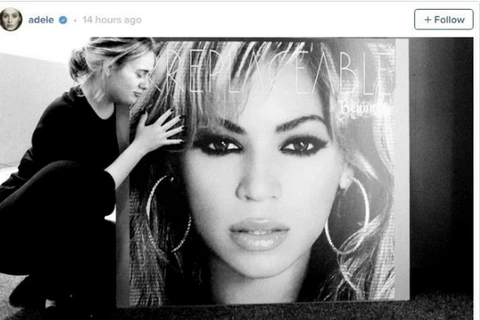 Adele đăng ảnh bày tỏ tình cảm của mình với Beyoncé 