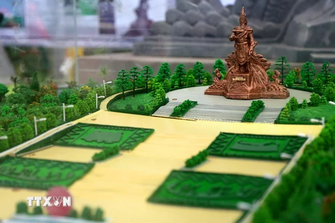 Phối cảnh mẫu Tượng đài Hùng Vương 02. (Ảnh: Trung Kiên/TTXVN)