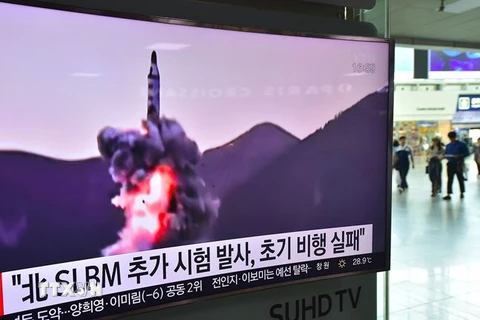 Triều Tiên phóng thử tên lửa. (Nguồn: AFP/TTXVN)