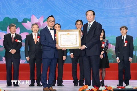 Giải thưởng Hồ Chí Minh về Khoa học và Công nghệ. (Ảnh: Nhan Sáng/TTXVN)