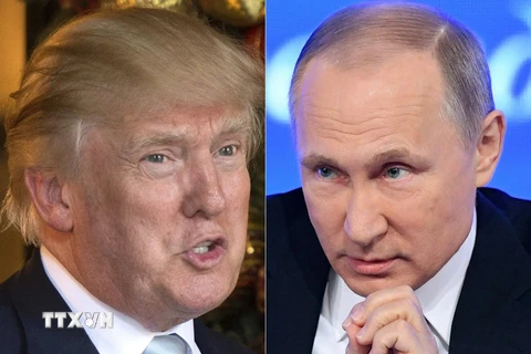 Tổng thống đắc cử Mỹ Donald Trump (trái) và Tổng thống Nga Vladimir Putin. (Nguồn: AFP/TTXVN)