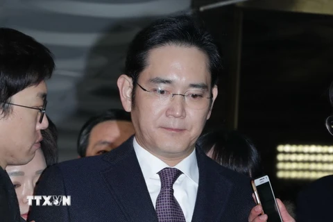 Phó Chủ tịch Tập đoàn Samsung Lee Jae-yong chuẩn bị điều trần tại Tòa án Seoul ngày 18/1. (Nguồn: THX/TTXVN)