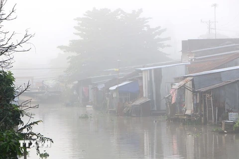 Sương mù tại thành phố Vị Thanh, Hà Giang. (Ảnh: Duy Khương/TTXVN) 