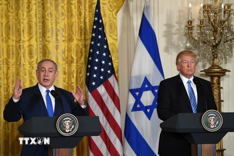 Tổng thống Mỹ Donald Trump và Thủ tướng Israel Benjamin Netanyahu. (Nguồn: THX/TTXVN)
