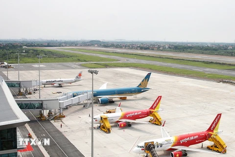 Máy bay của Vietjet tại sân bay quốc tế Cát Bi, Hải Phòng. (Nguồn: TTXVN)