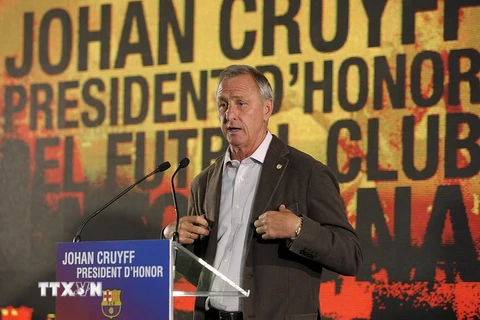 Huyền thoại bóng đá người Hà Lan Johan Cruyff . (Nguồn: AFP/TTXVN)