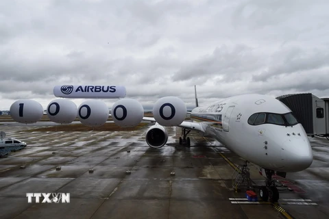 Máy bay của Tập đoàn Airbus tại Colomiers, Pháp. (Nguồn: AFP/TTXVN)