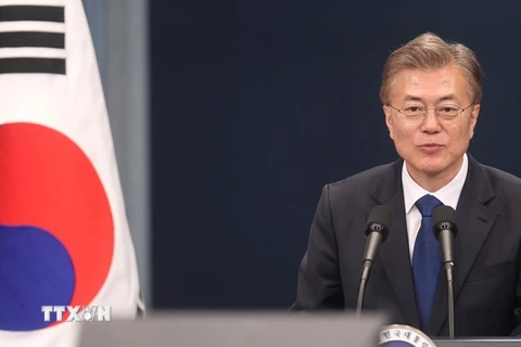  Tổng thống mới đắc cử của Hàn Quốc Moon Jae-in. (Nguồn: THX/TTXVN)