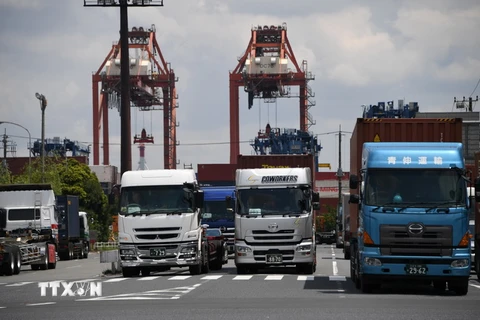 Vận chuyển hàng hóa tại cảng ở Tokyo, Nhật Bản ngày 18/5/2017. (Nguồn: AFP/TTXVN)