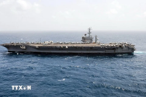Tàu sân bay USS Nimitz. (Nguồn: AF/TTXVN) 