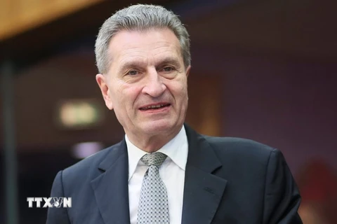 Ủy viên phụ trách về ngân sách của Liên minh châu Âu (EU) Guenther Oettinger. (Nguồn: EPA/TTXVN)
