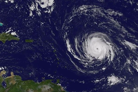 Hình ảnh bão Irma được chụp từ vệ tinh GOES của NASA. (Nguồn: NASA)