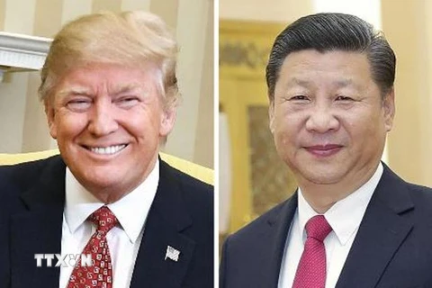 Chủ tịch Trung Quốc Tập Cận Bình (trái) và Tổng thống Mỹ Donald Trump. (Nguồn: Kyodo/TTXVN)