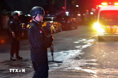 Cảnh sát Indonesia tại hiện trường một vụ tấn công. Ảnh minh họa. (Nguồn: AFP/TTXVN)
