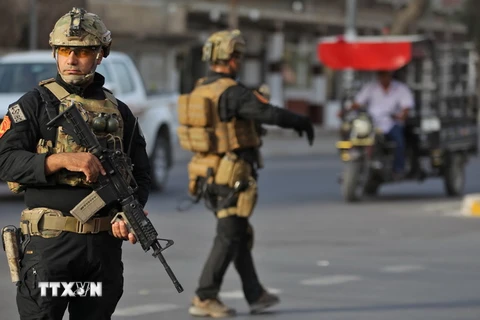  Binh sỹ thuộc Lực lượng đặc nhiệm Iraq được lệnh triển khai ở Kirkuk ngày 25/9. (Nguồn: AFP/TTXVN)