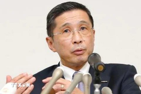 Giám đốc điều hành Nissan Motor Co Hiroto Saikawa tại cuộc họp báo ở Yokohama ngày 19/10. (Nguồn: Kyodo/TTXVN)