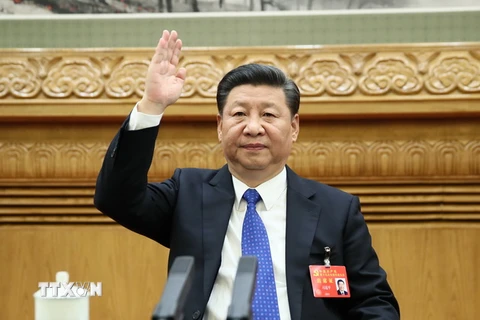 Tổng Bí thư, Chủ tịch Trung Quốc Tập Cận Bình tại đại hội. (Nguồn: THX/TTXVN)