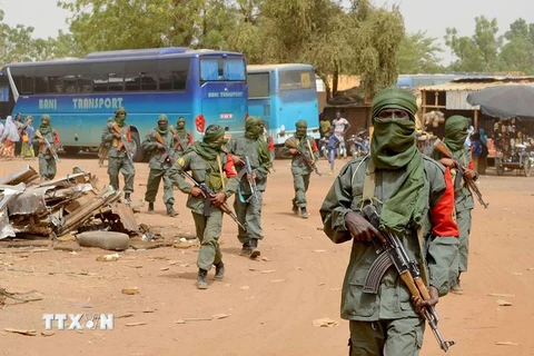  Binh sĩ Mali tuần tra tại Gao, miền bắc Mali. (Nguồn: AFP/TTXVN)
