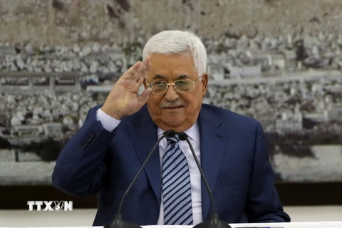 Tổng thống Palestine Mahmoud Abbas tại cuộc họp ở thành phố Ramallah, Bờ Tây ngày 25/9. (Nguồn: AFP/TTXVN)