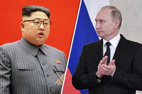 Nhà lãnh đạo Triều Tiên Kim Jong-un (trái) và Tổng thống Nga Vladimir Putin. (Nguồn: Getty)