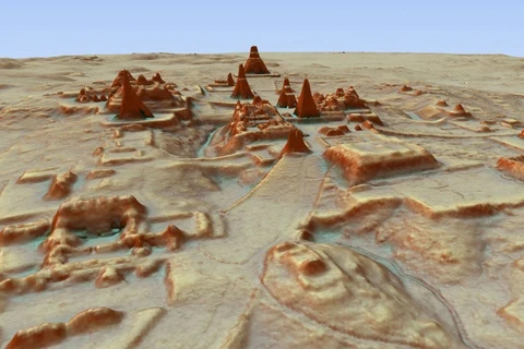 Hình ảnh 3D mô tả về khu khảo cổ học của Maya ở Tikal ở Guatemala. (Nguồn: AP)