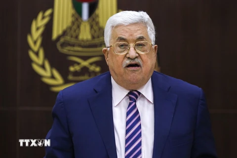 Tổng thống Palestine Mahmoud Abbas chủ trì cuộc họp PLO tại Ramallah, Bờ Tây ngày 3/2. (Nguồn: AFP/TTXVN)