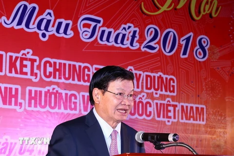 Thủ tướng nước CHDCND Lào Thongloun Sisoulith phát biểu. (Ảnh: Thống Nhất/TTXVN)
