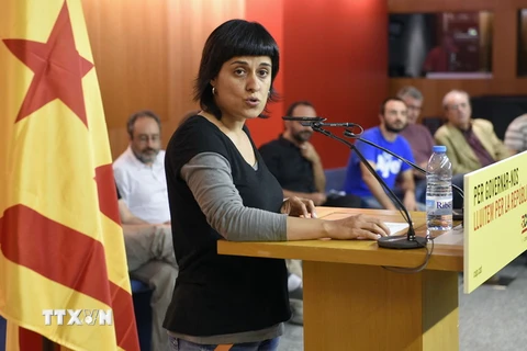 Cựu nghị sĩ thuộc cơ quan lập pháp vùng Catalonia Anna Gabriel. (Nguồn: AFP/TTXVN)