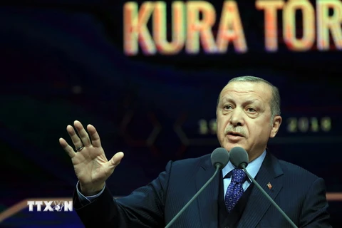 Tổng thống Thổ Nhĩ Kỳ Recep Tayyip Erdogan. (Nguồn: THX/TTXVN) 