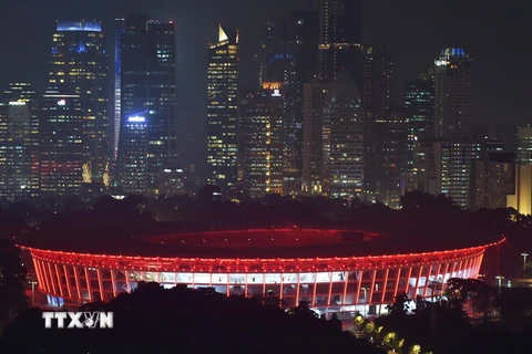 Sân vận động Gelora Bung Karno được nâng cấp để phục vụ ASIAD 18 tại Jakarta, Indonesia. (Nguồn: AFP/TTXVN)